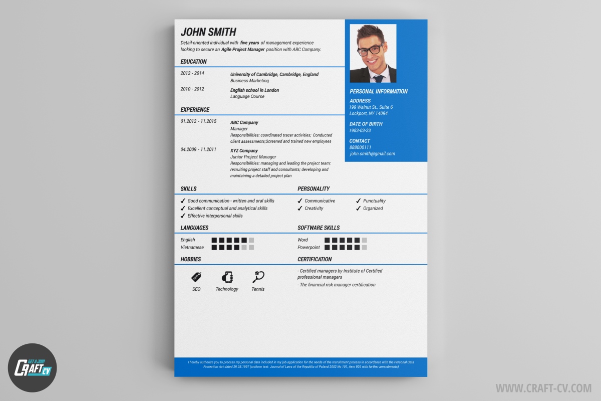 Master resume cv