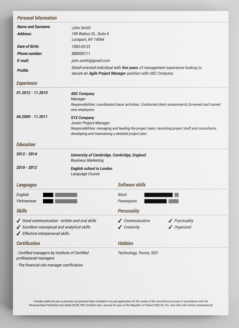 Cv En Pdf Gratis Best Free Resume Templates to Download in PDF