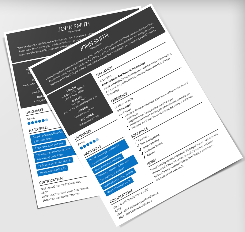 resume sample graphic