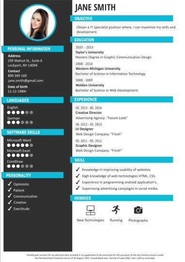 online resume maker for graphic designer