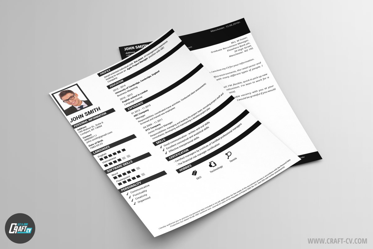 Elegant Modern CV Karma | Professional Cover Letter | CraftCv