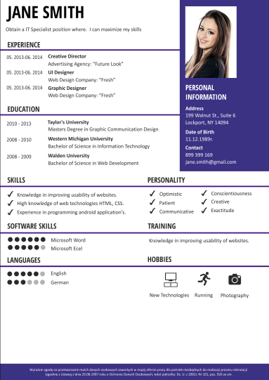 CV Example Pandora