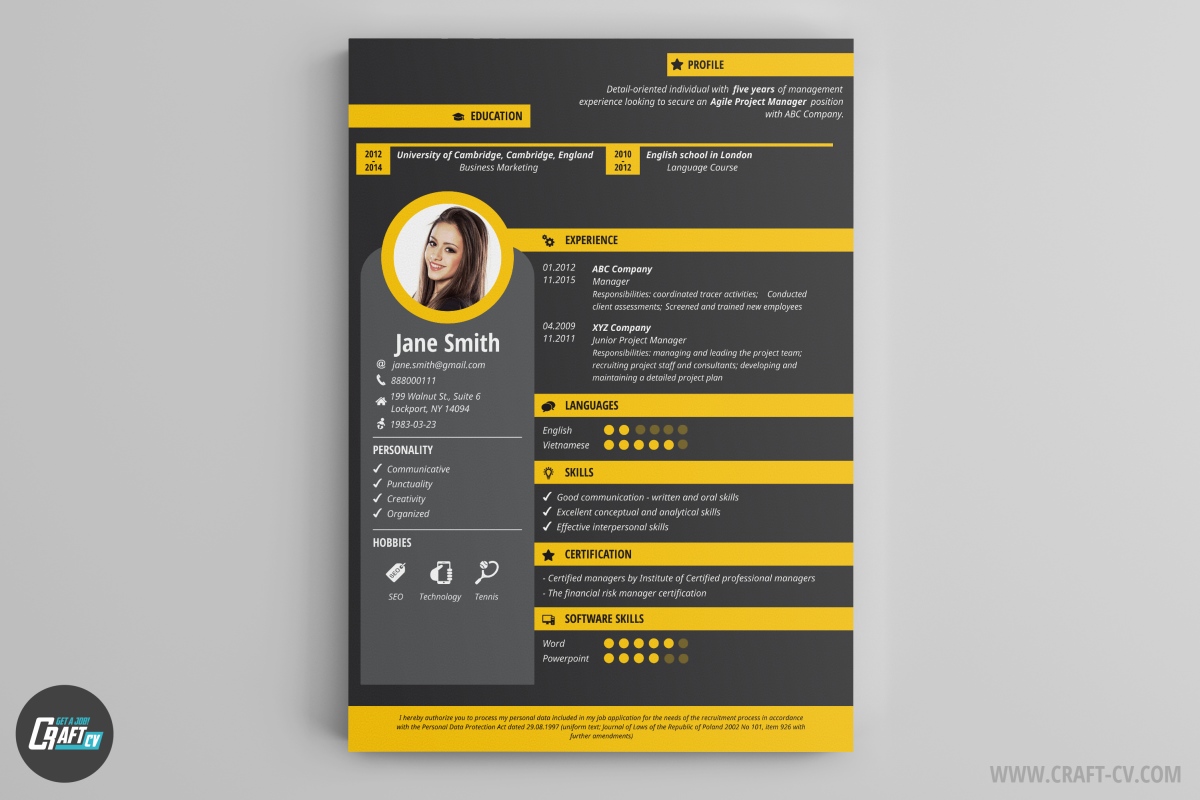 creative cv example force